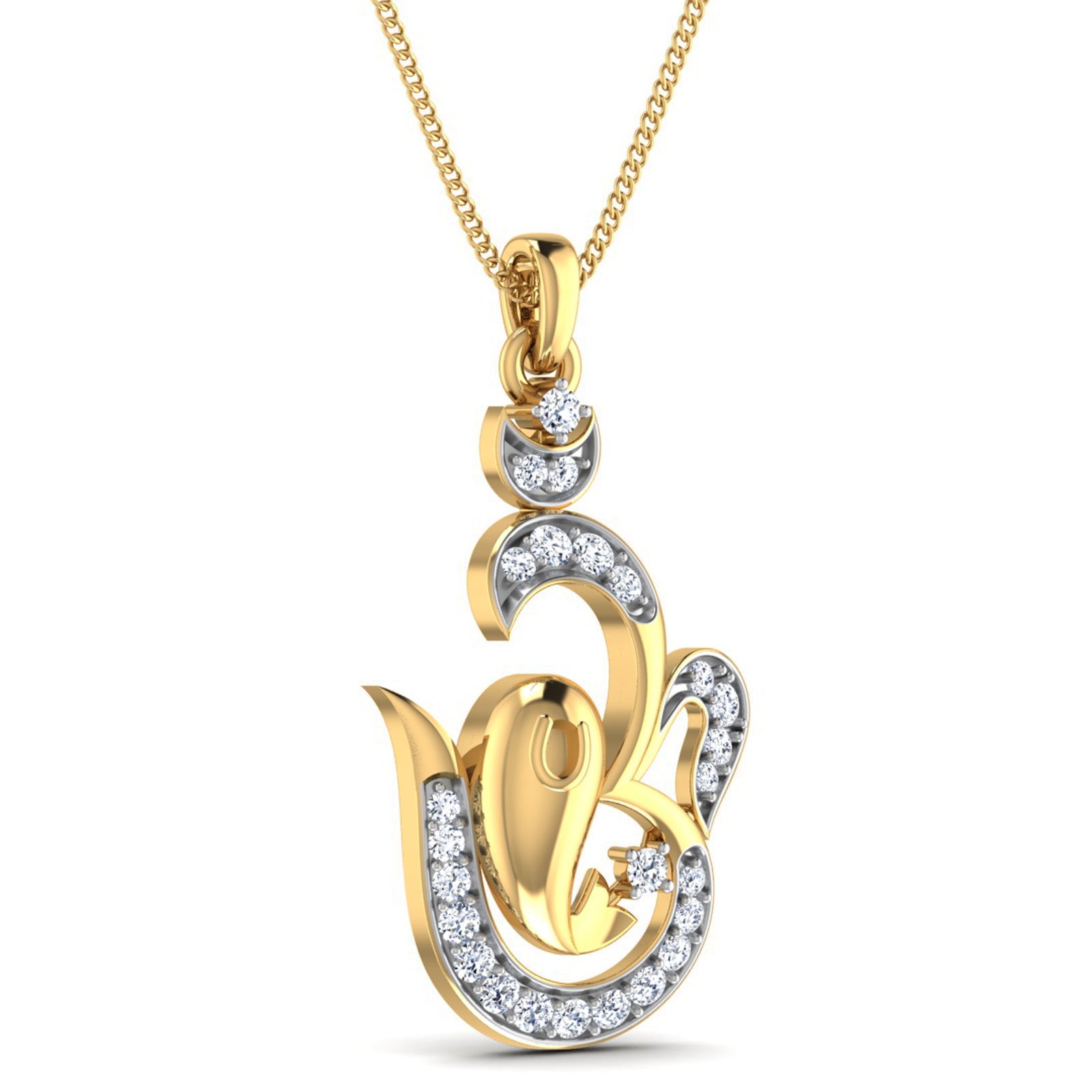 Nidal Jewels | Divine Om Pendant Diamond and Gold Pendant - Nidal Jewels